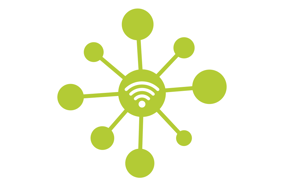 Green icon representing wireless device connectivity and industrial IoT integration with MES