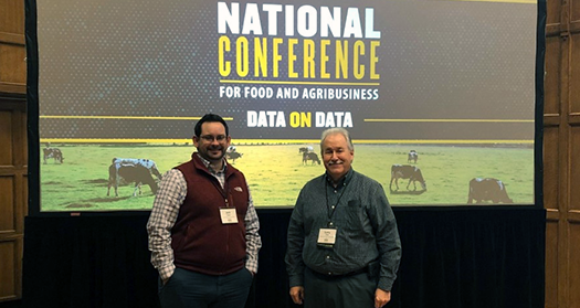 CAT Squared Implementation Specialist Jack Teague and CTB, Inc. Corporate Advertising & Communications Director Larry Cripe at Purdue University National Conference for Food and Agribusiness