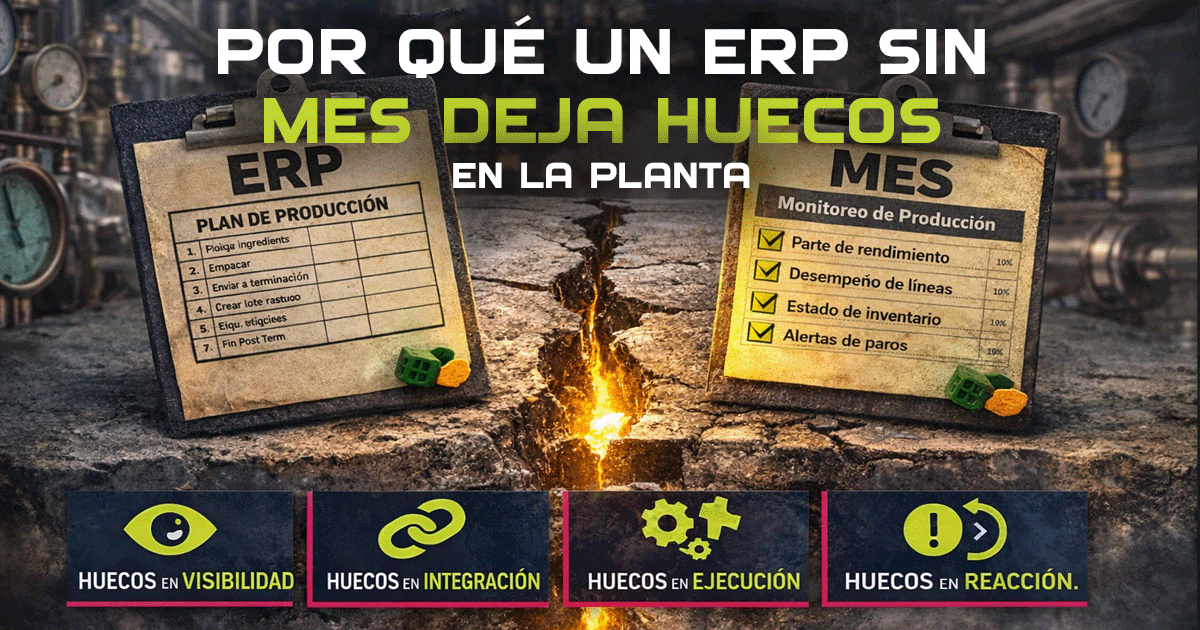 ERP vs MES: brechas en la planta y cómo mejorar la ejecución en tiempo real